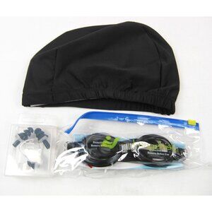 Swim Goggles & Nose Clip, Earplugs, Swim Cap for Men or Women
